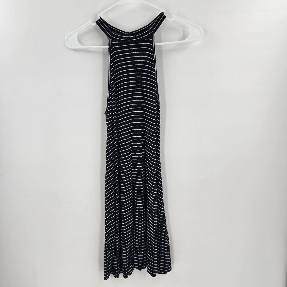 American Eagle dress xs soft sexy striped black high neck